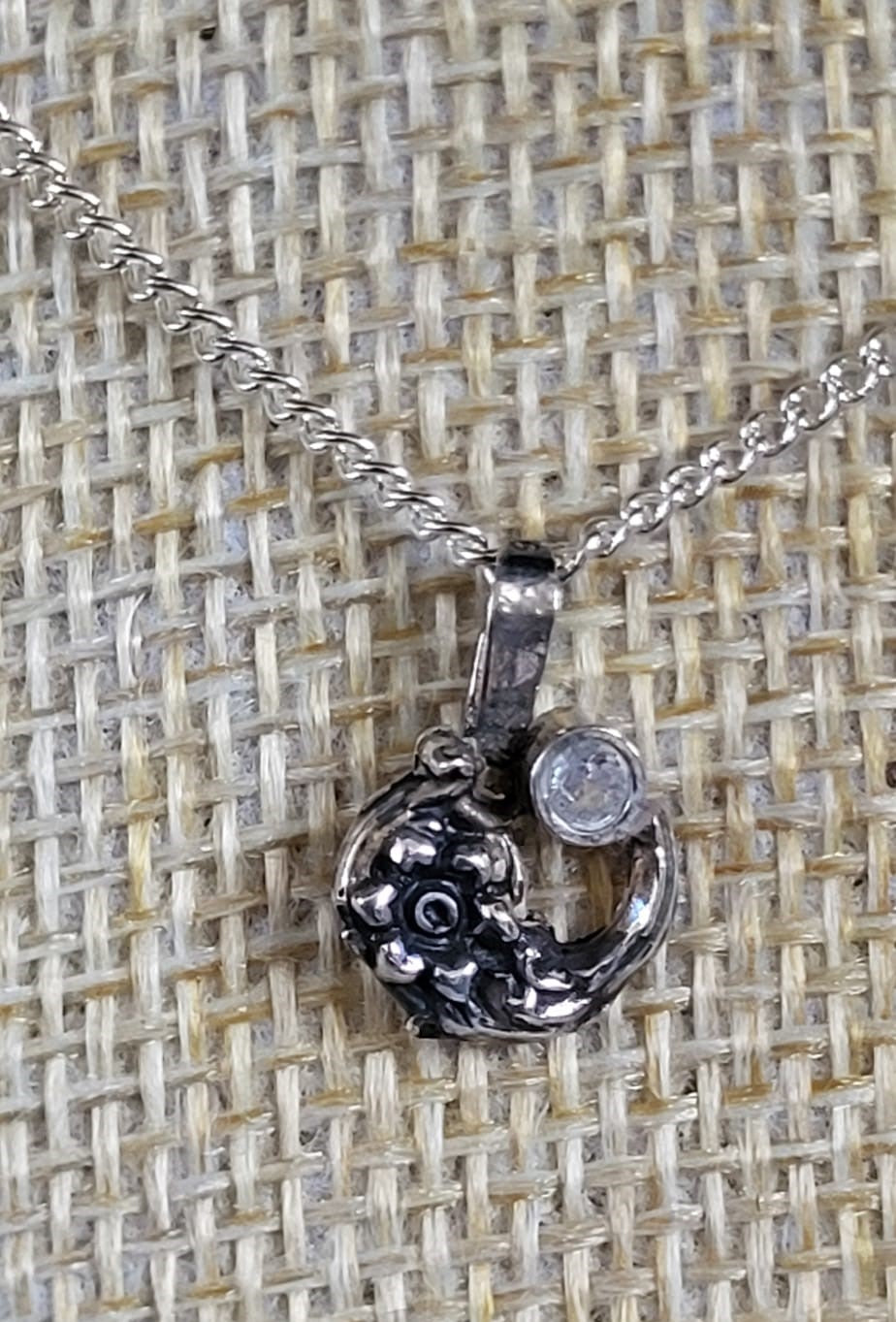 Flower and CZ Pendant