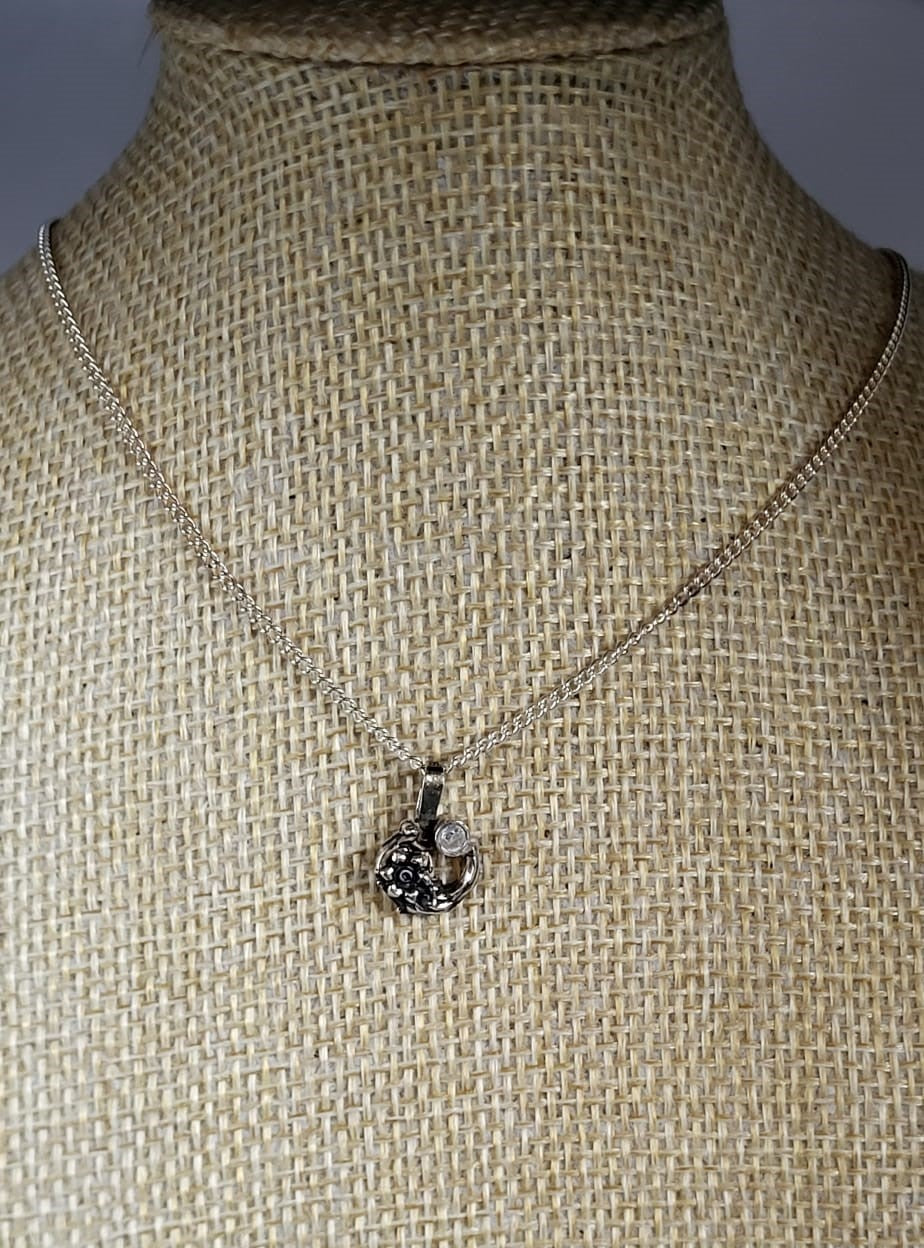 Flower and CZ Pendant