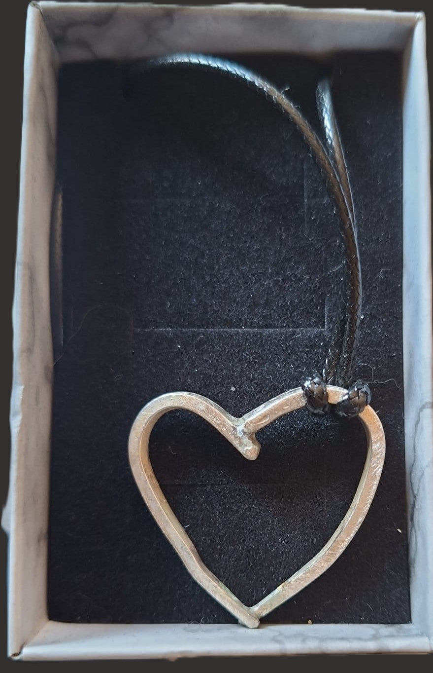 Recycled Fork Prong Heart Pendant