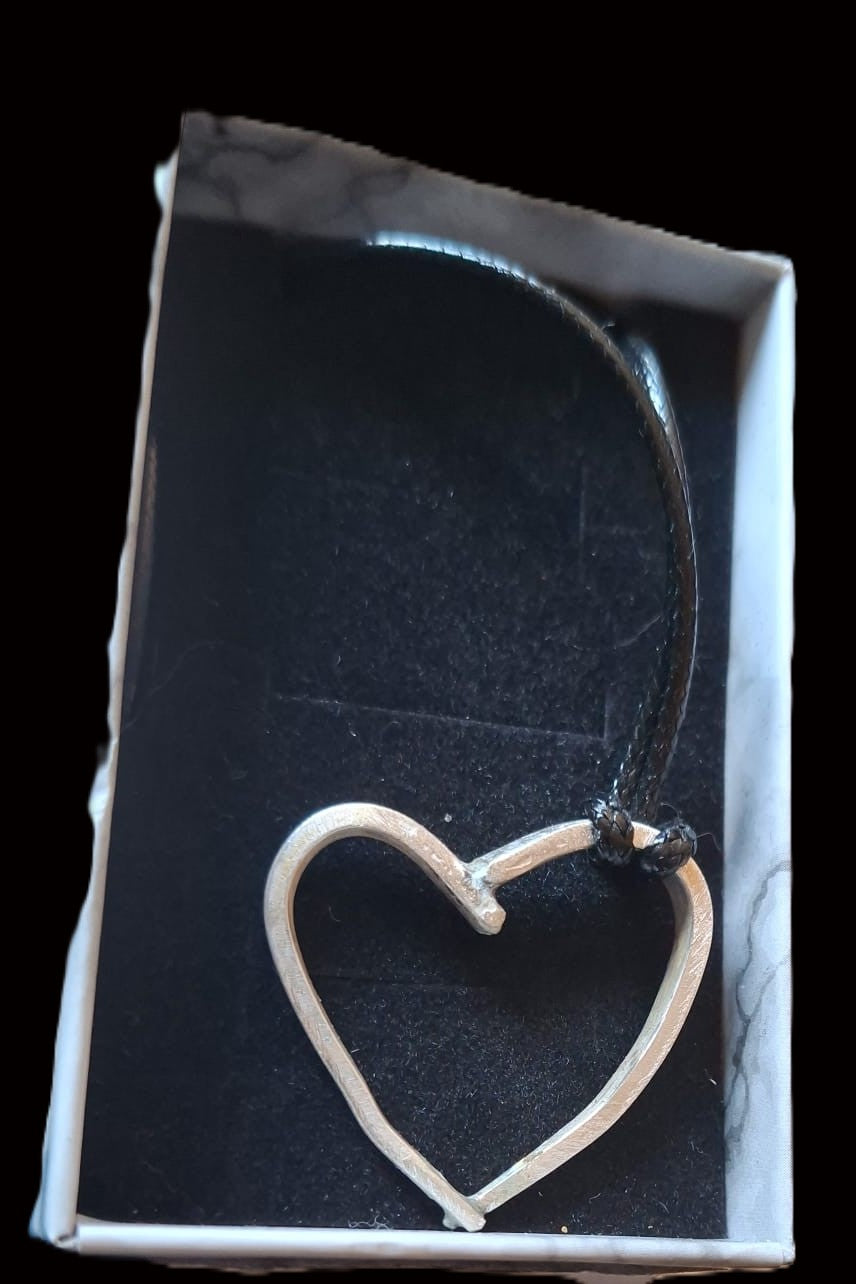 Recycled Fork Prong Heart Pendant